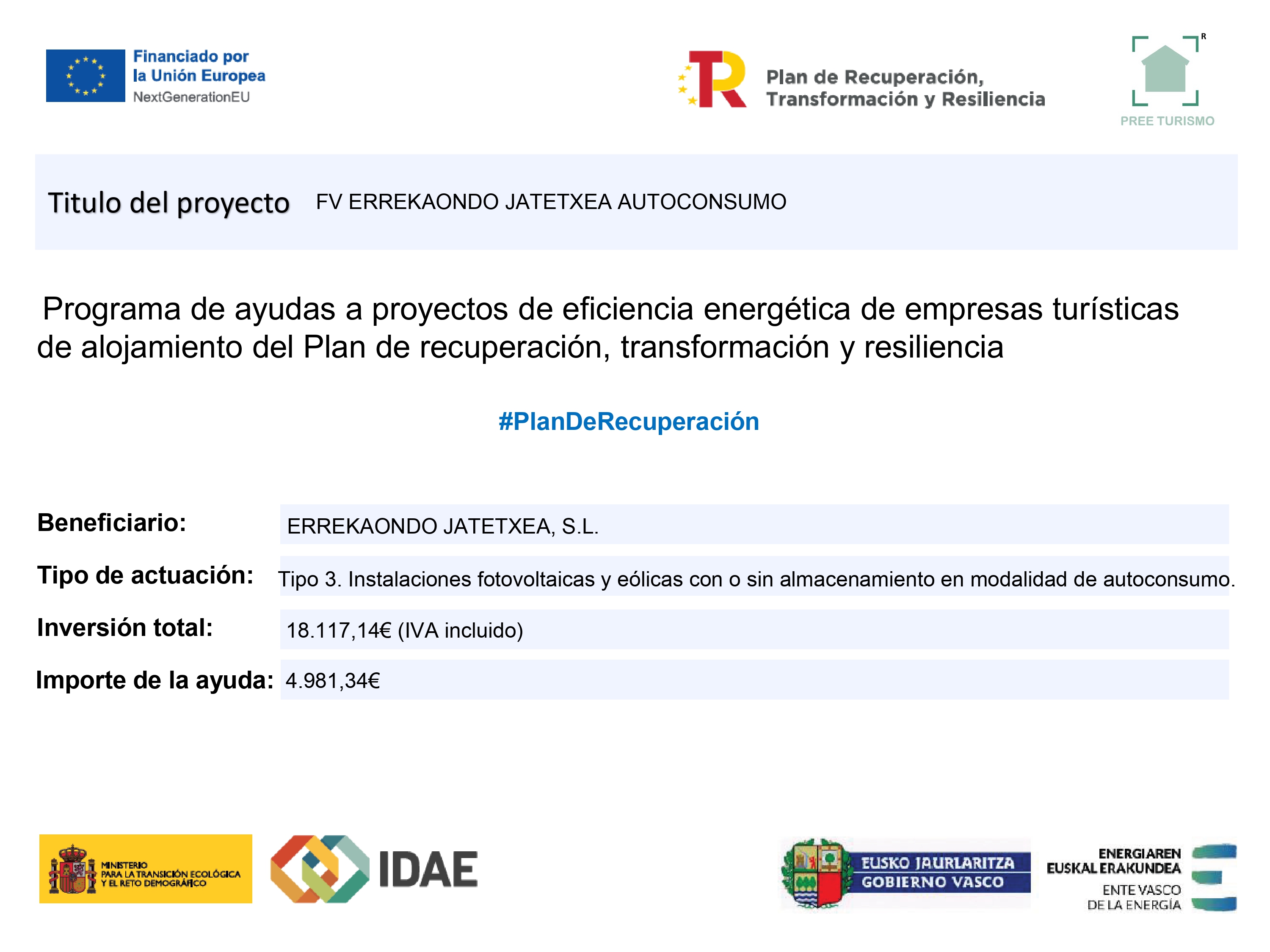 Programa de ayudas a proyectos de eficiencia energetica de empresas turisticas